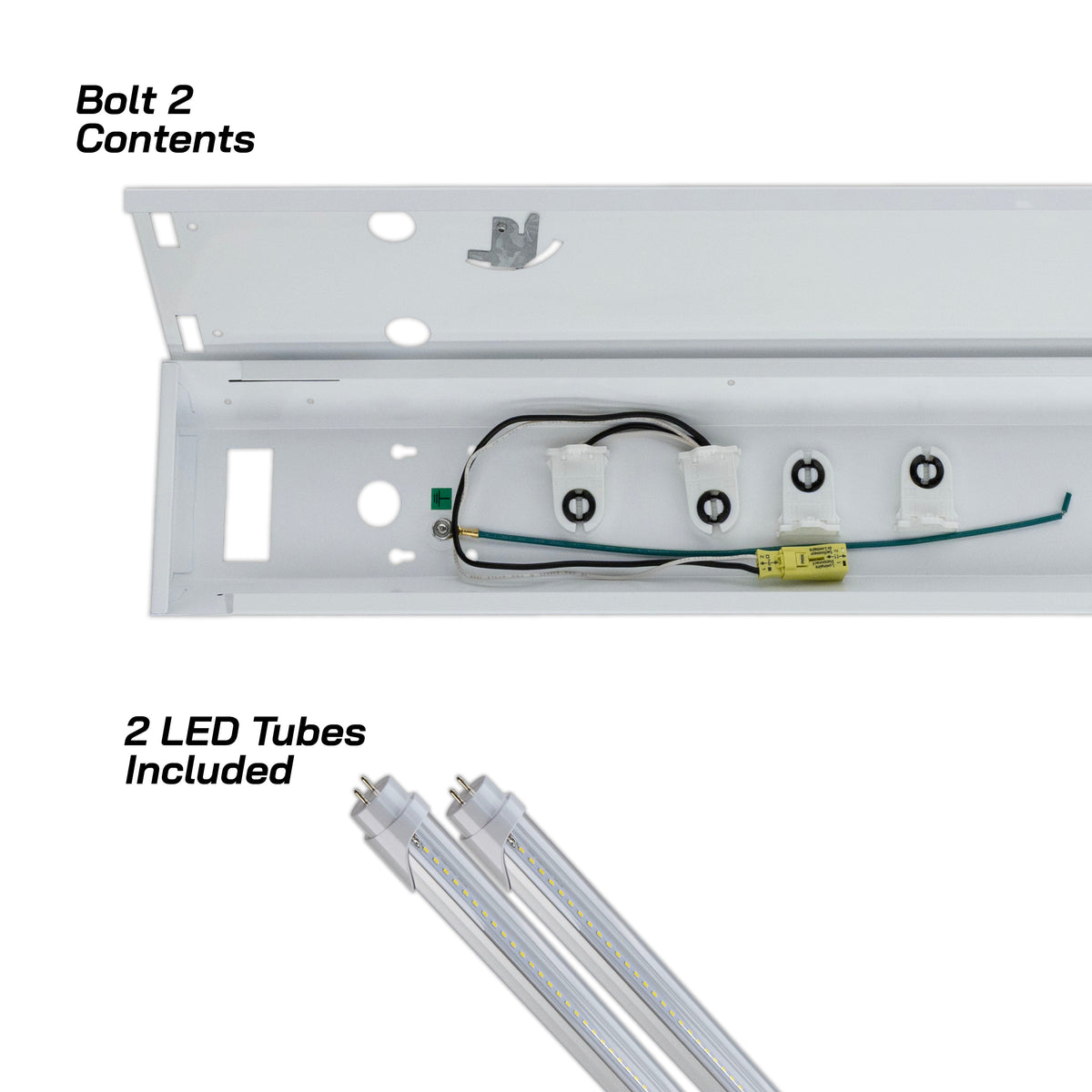 4ft. LED 2 Lamp BOLT GEN 2 - 40W - 7,200 Lumens - Clear/Frosted