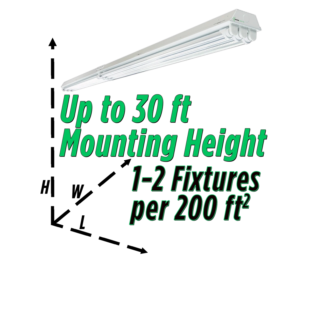 8ft. LED 6 Lamp BOLT GEN 2 - 120W - 21,600 Lumens - Clear/Frosted